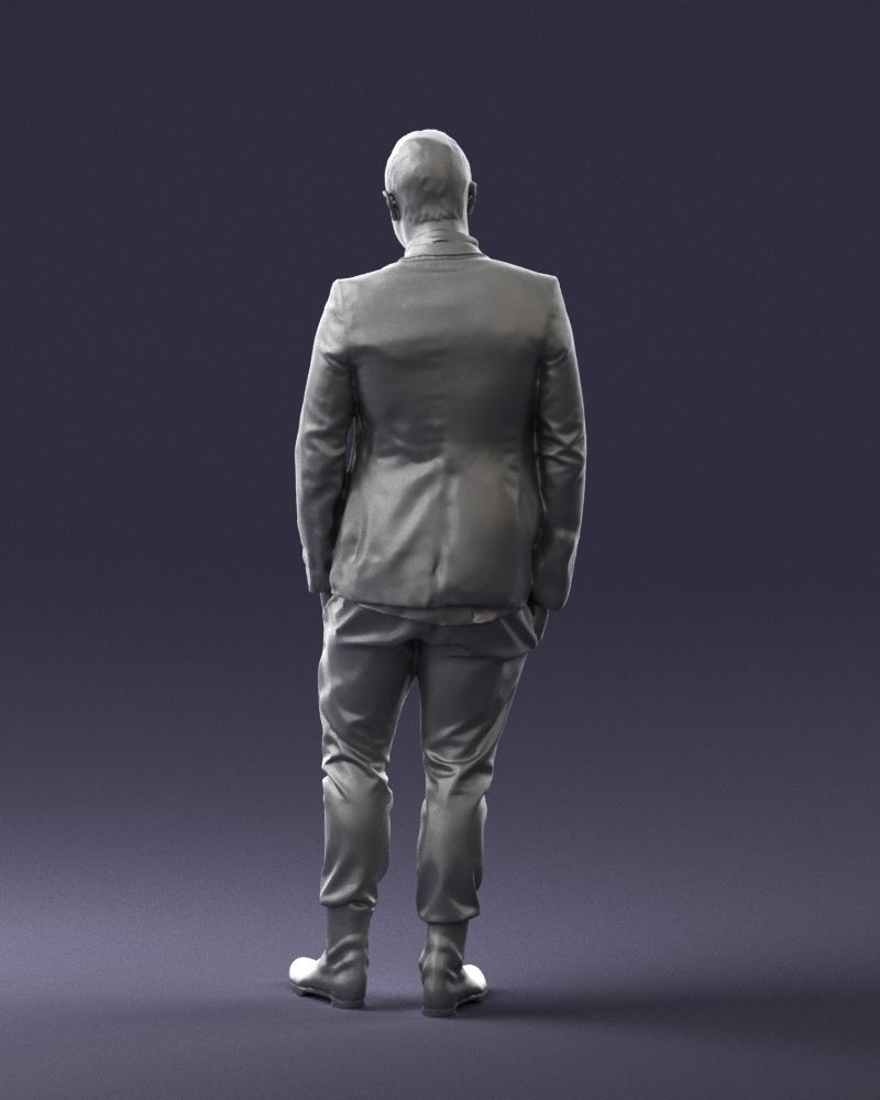 Man in a checked jacket and bow tie 0187 3D Print Ready 3D print model_19
