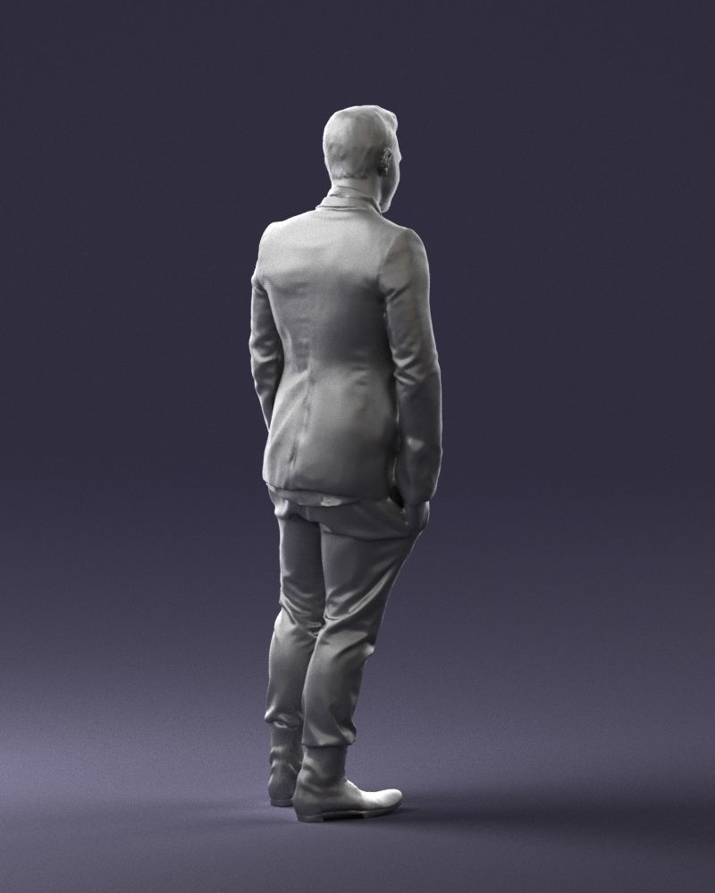 Man in a checked jacket and bow tie 0187 3D Print Ready 3D print model_16