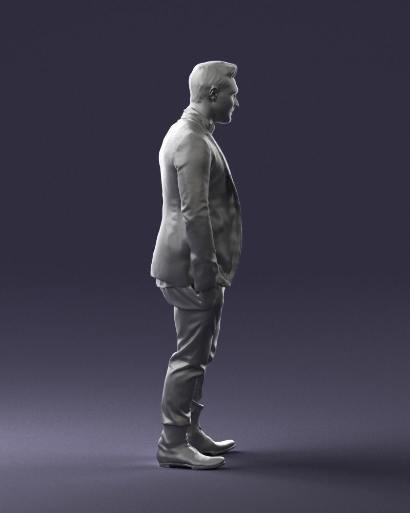 Man in a checked jacket and bow tie 0187 3D Print Ready 3D print model_13