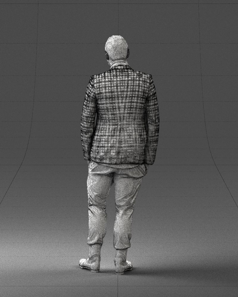 Man in a checked jacket and bow tie 0187 3D Print Ready 3D print model_20