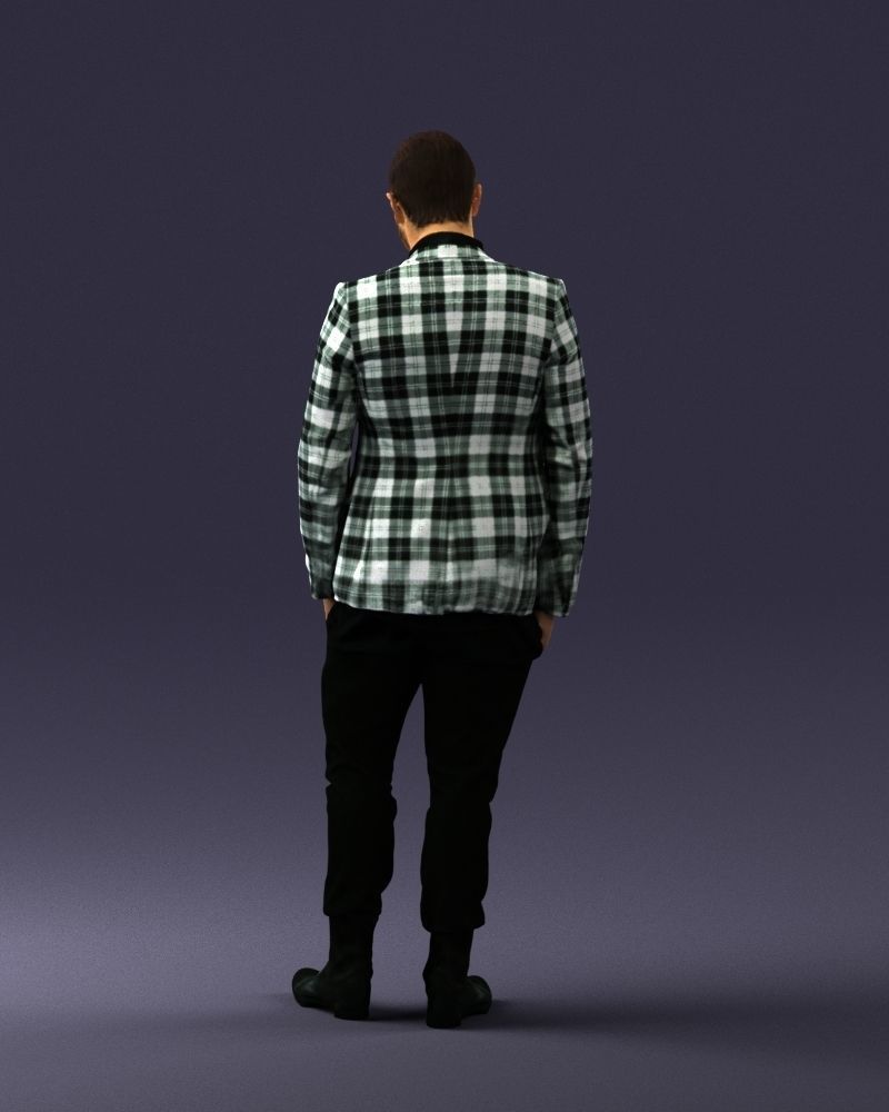 Man in a checked jacket and bow tie 0187 3D Print Ready 3D print model_18