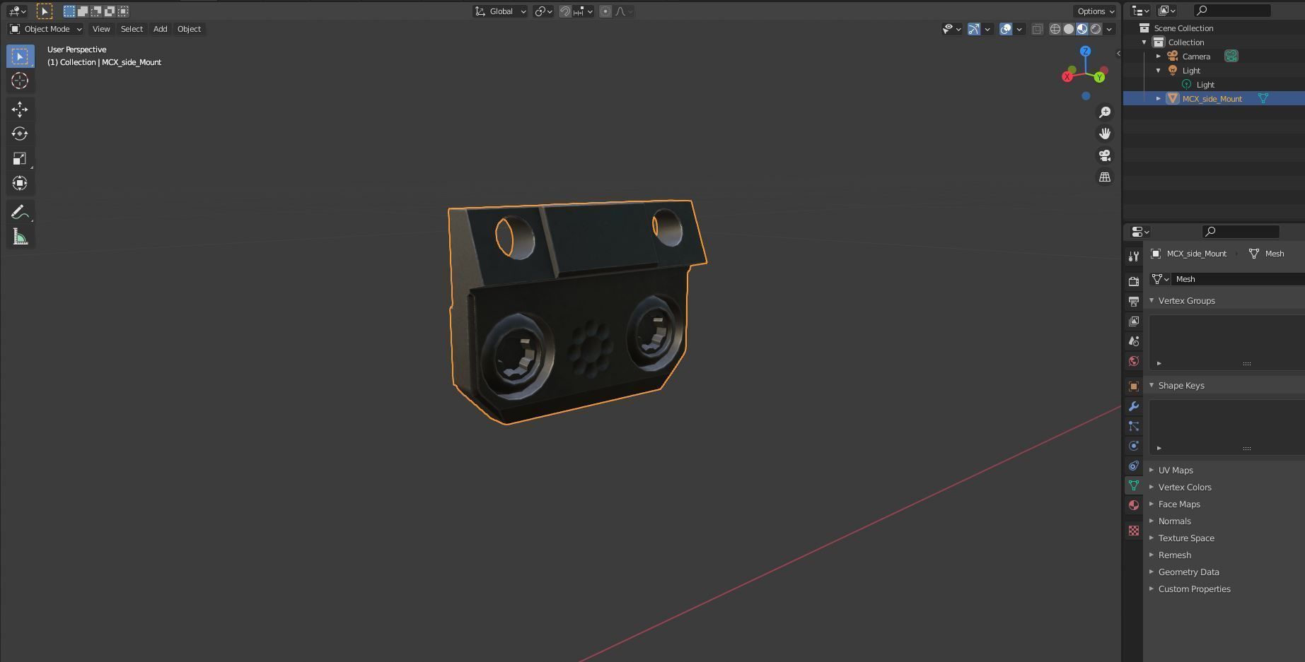 Side Scout Mount MCX Tactical PBR Low Poly Low-poly 3D model_9