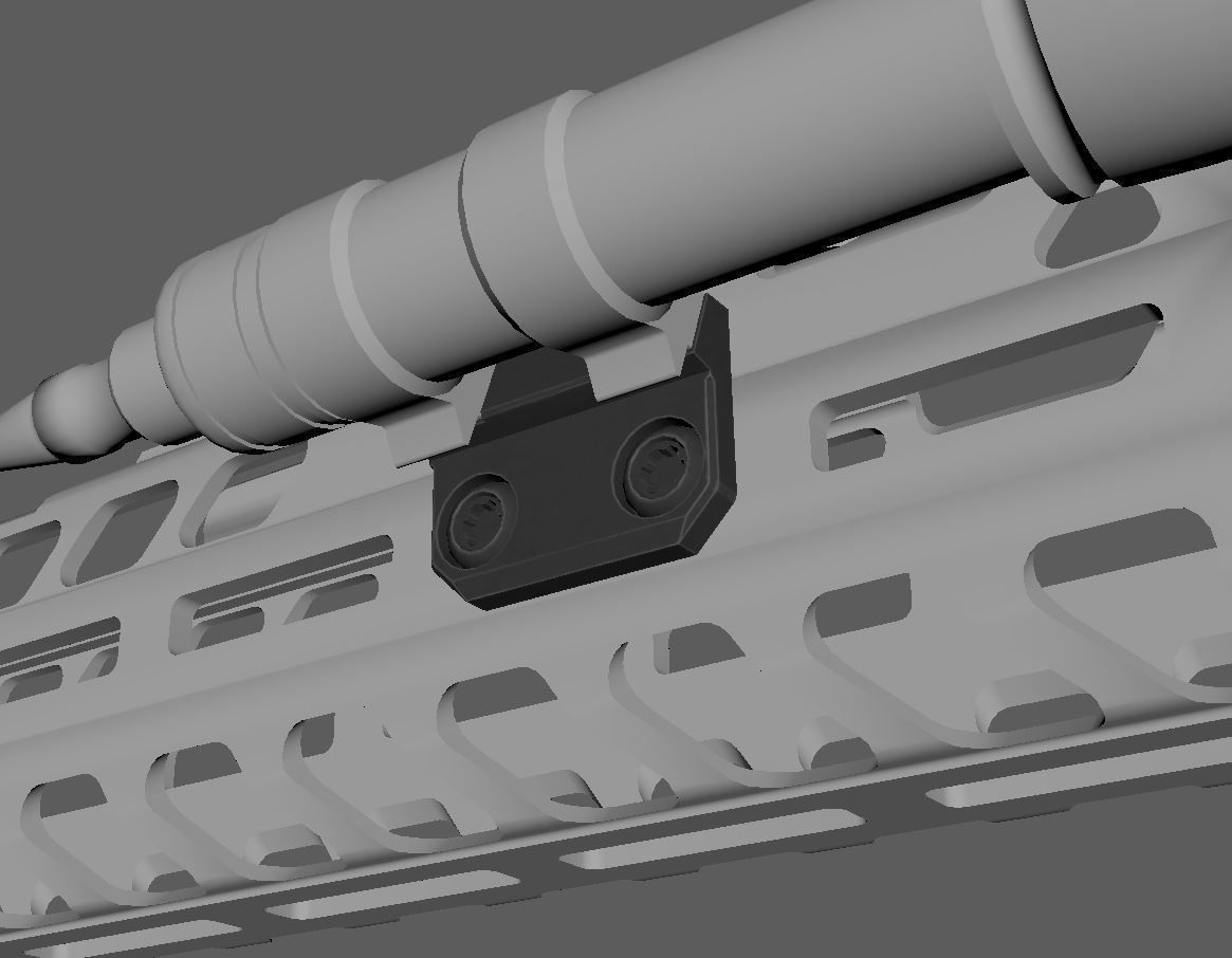 Side Scout Mount MCX Tactical PBR Low Poly Low-poly 3D model_7