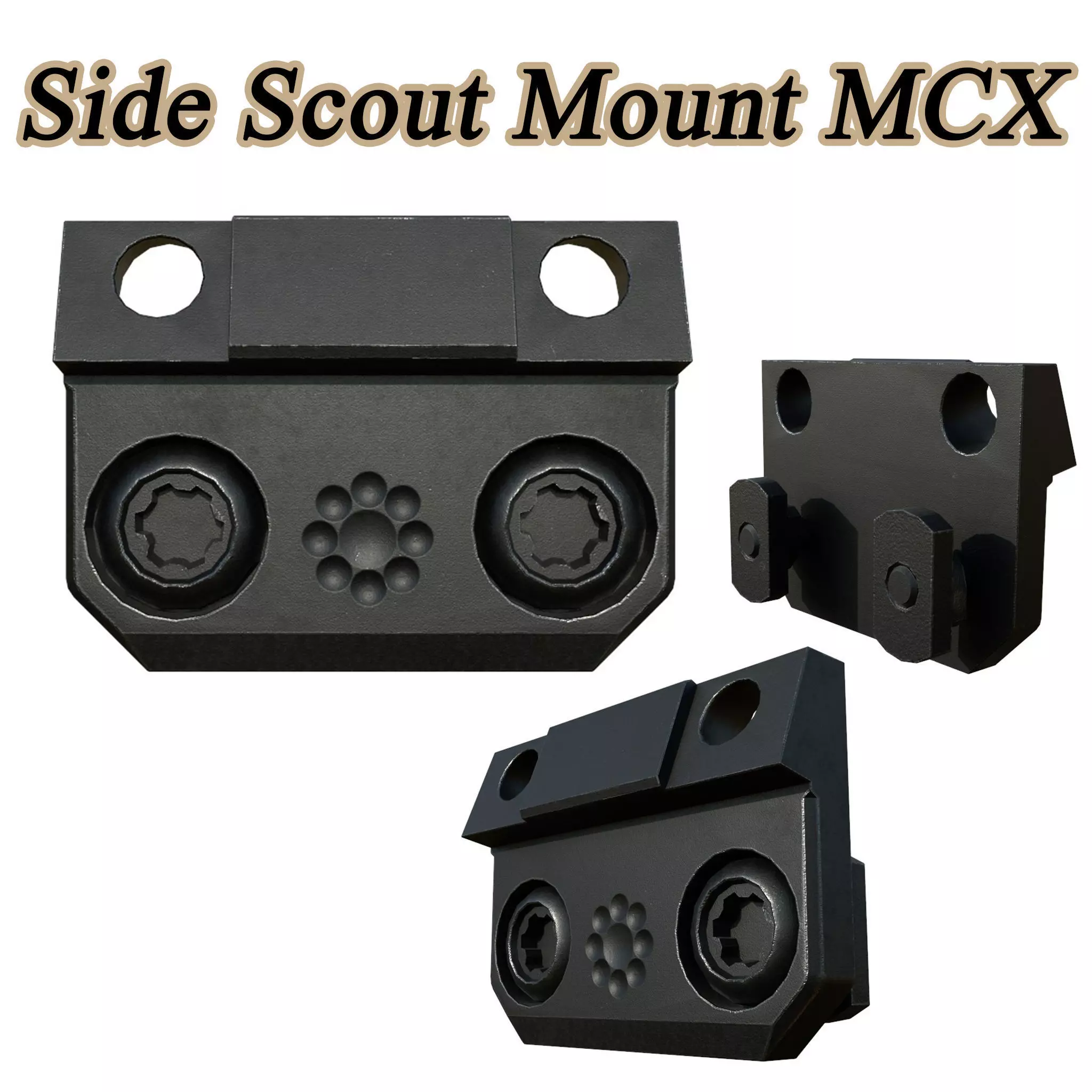 Side Scout Mount MCX Tactical PBR Low Poly Low-poly 3D model_0