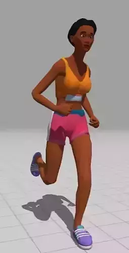 low poly marathon runner character