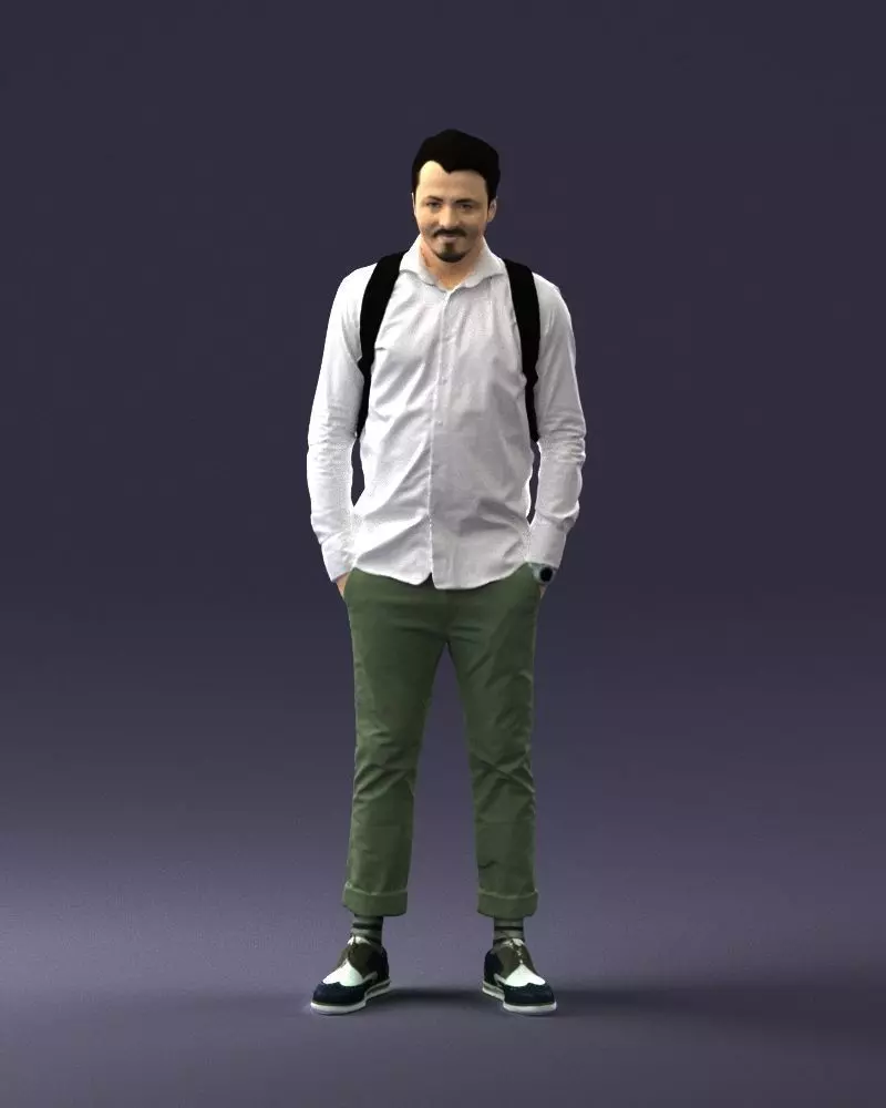 000525 Casual Man with Backpack 3D Print Ready 3D print model
