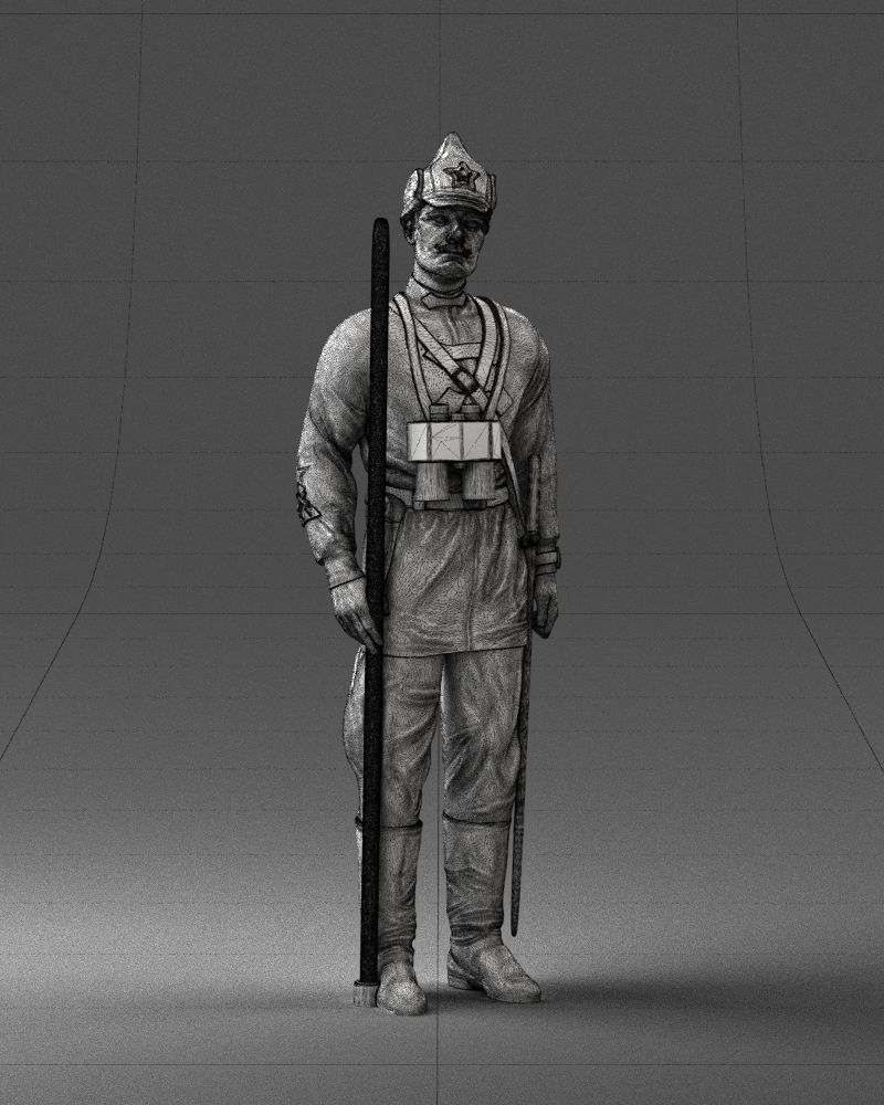 000104 Soviet Soldier Historical Character 0116 3D model_5