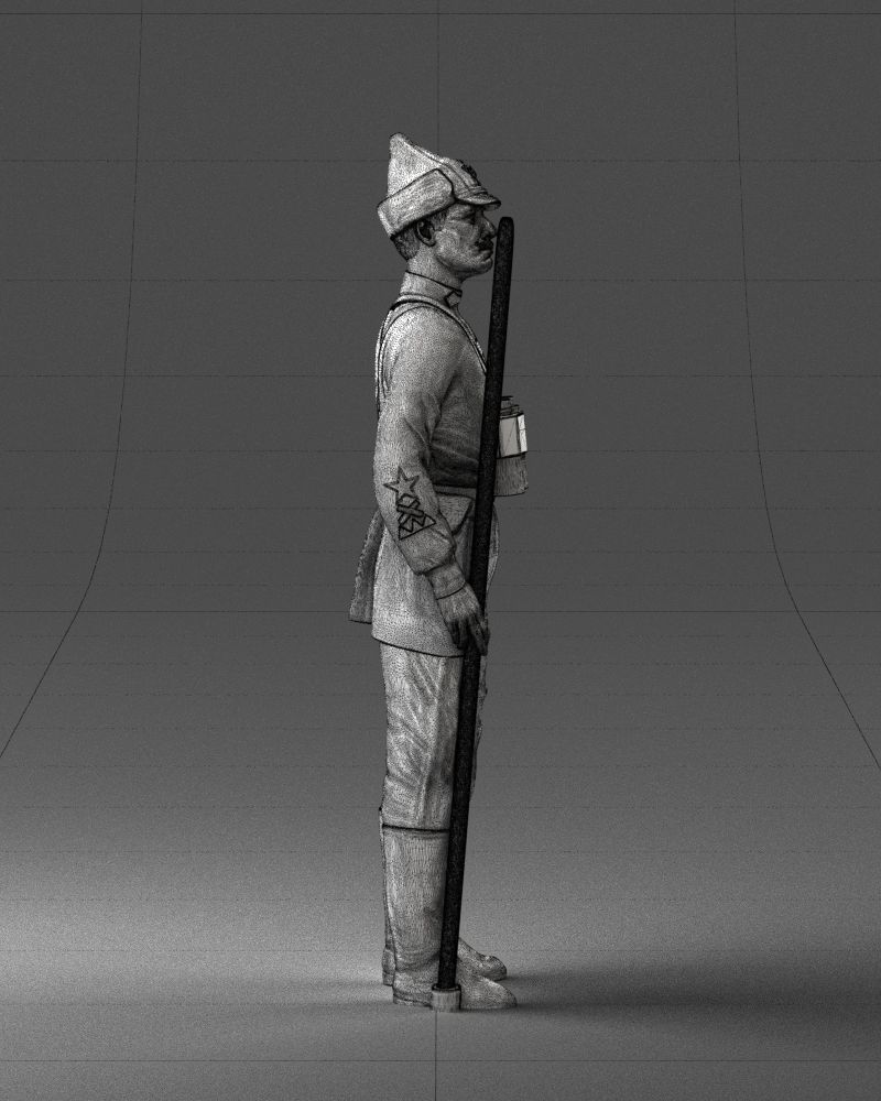 000104 Soviet Soldier Historical Character 0116 3D model_9
