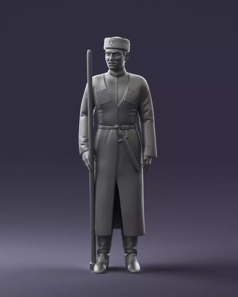 000107 Cossack Guard Soldier in Traditional Uniform 0116 3dp 3D print model