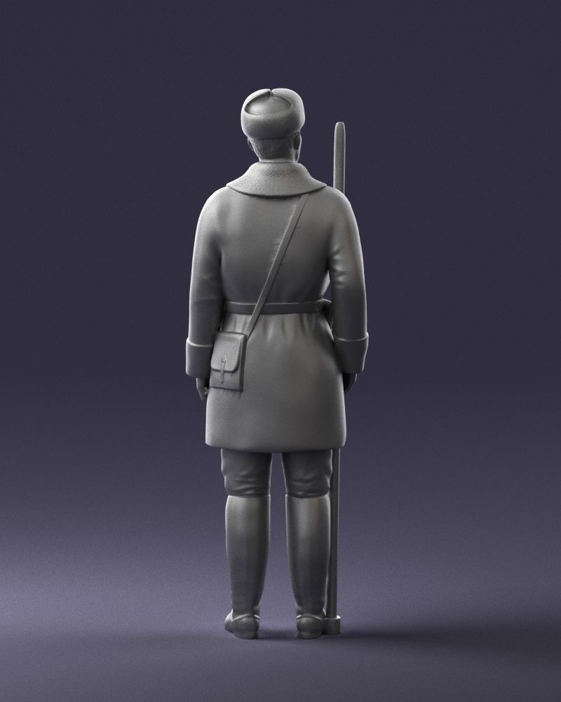 000108 Soviet Guard Soldier in Winter Uniform 0116 3dp 3D print model_12