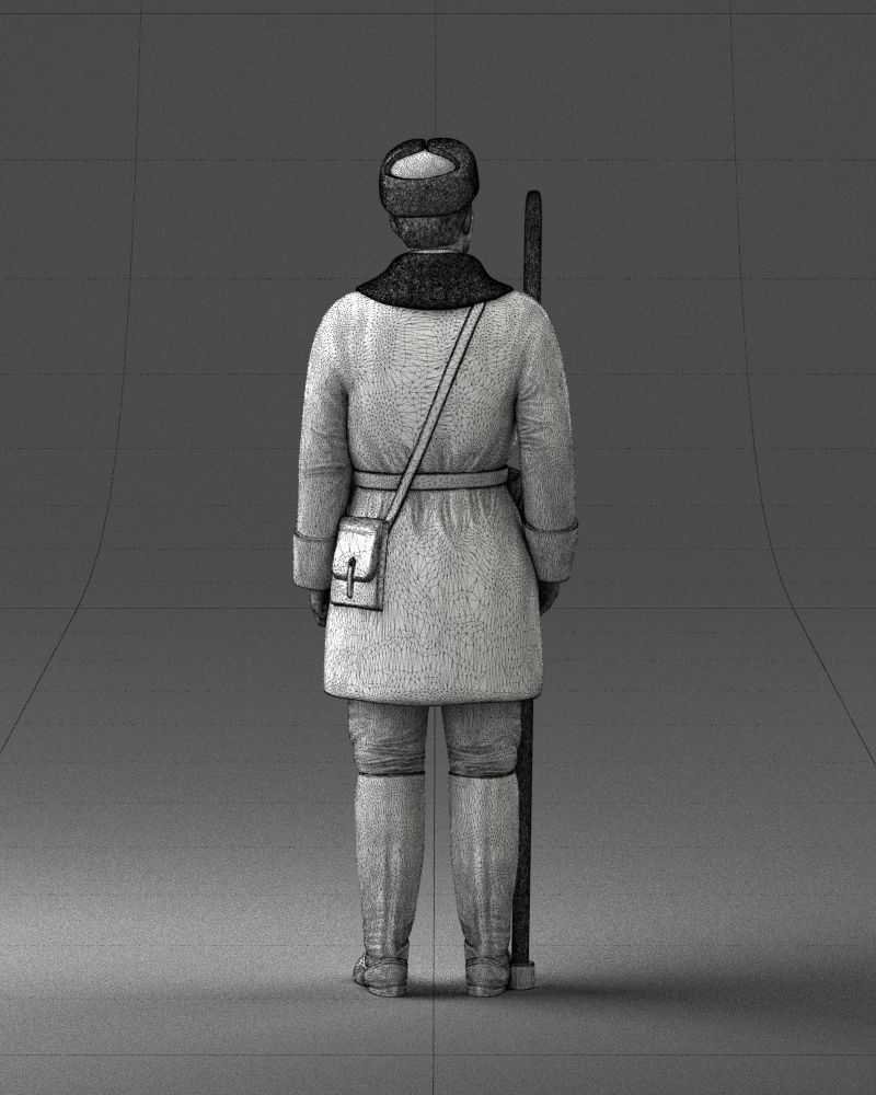 000108 Soviet Guard Soldier in Winter Uniform 0116 3dp 3D print model_13