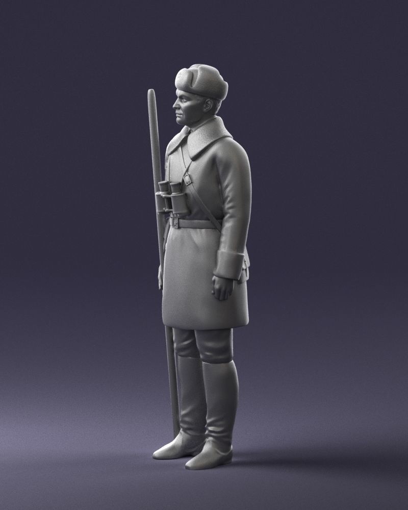 000108 Soviet Guard Soldier in Winter Uniform 0116 3dp 3D print model_18