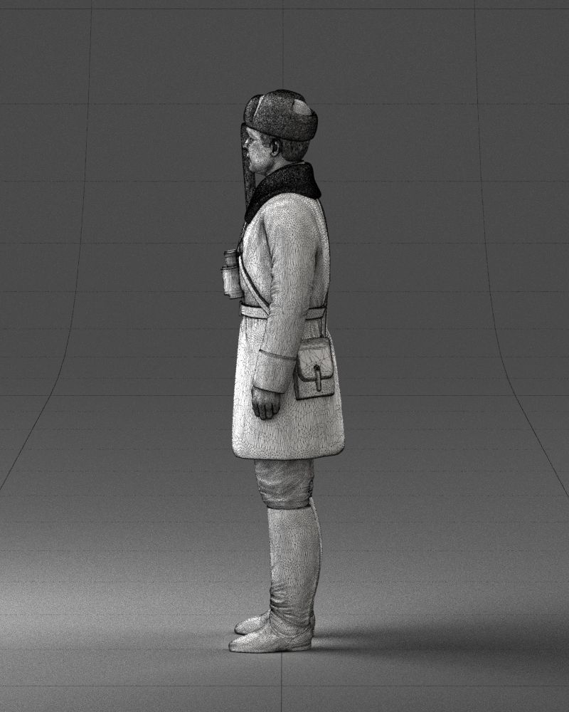 000108 Soviet Guard Soldier in Winter Uniform 0116 3dp 3D print model_17