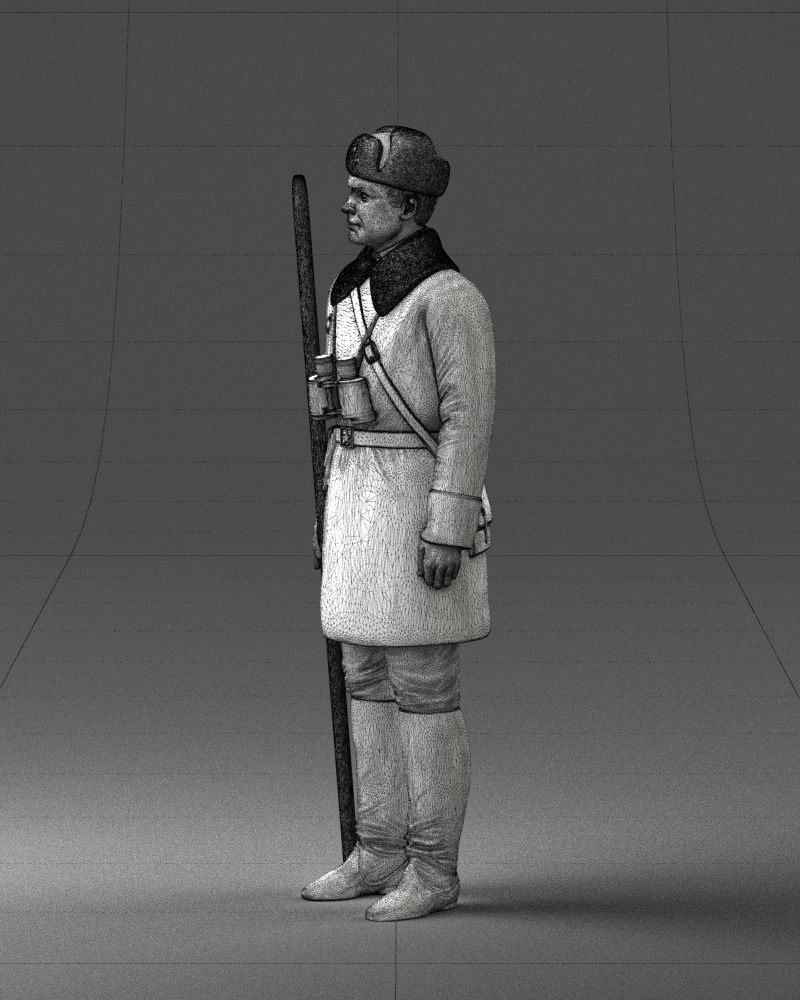 000108 Soviet Guard Soldier in Winter Uniform 0116 3dp 3D print model_19