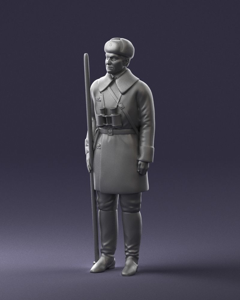 000108 Soviet Guard Soldier in Winter Uniform 0116 3dp 3D print model_20