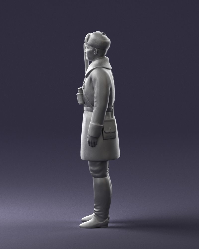 000108 Soviet Guard Soldier in Winter Uniform 0116 3dp 3D print model_16