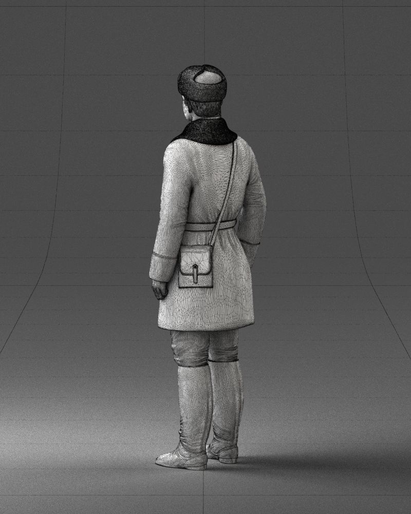 000108 Soviet Guard Soldier in Winter Uniform 0116 3dp 3D print model_15