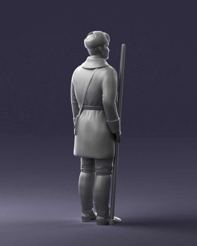 000108 Soviet Guard Soldier in Winter Uniform 0116 3dp 3D print model_10
