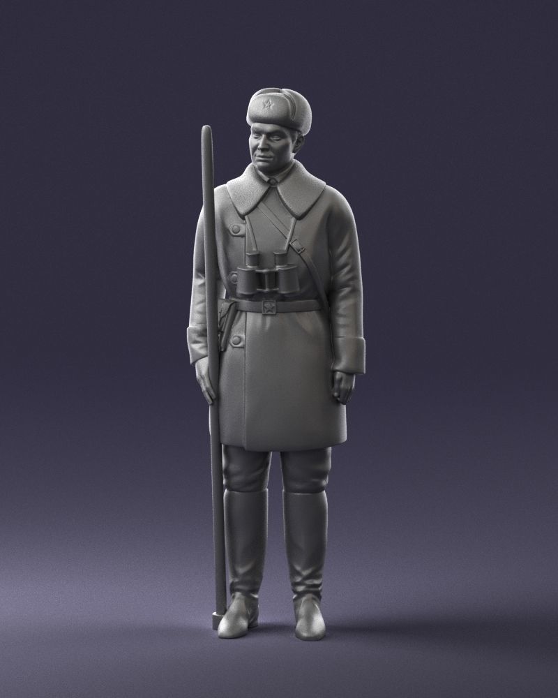 000108 Soviet Guard Soldier in Winter Uniform 0116 3dp 3D print model_22