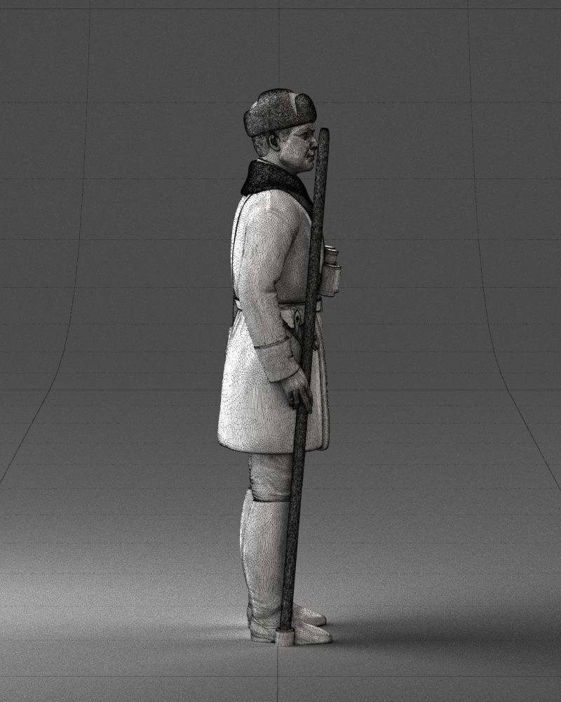 000108 Soviet Guard Soldier in Winter Uniform 0116 3dp 3D print model_9