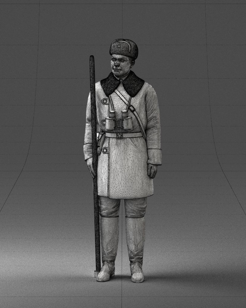 000108 Soviet Guard Soldier in Winter Uniform 0116 3dp 3D print model_23