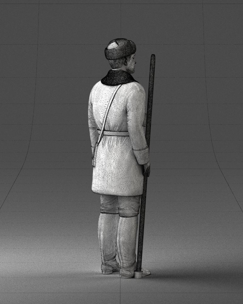 000108 Soviet Guard Soldier in Winter Uniform 0116 3dp 3D print model_11