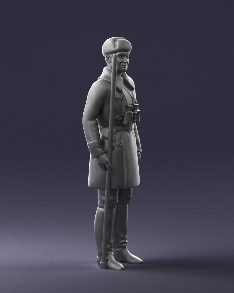 000108 Soviet Guard Soldier in Winter Uniform 0116 3dp 3D print model_6