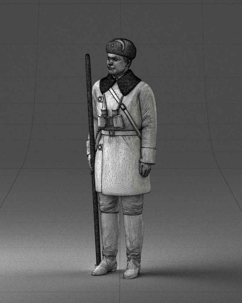 000108 Soviet Guard Soldier in Winter Uniform 0116 3dp 3D print model_21