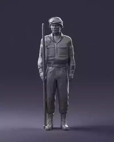 000114 Soviet Tank Crewman with Goggles 0116 3dp