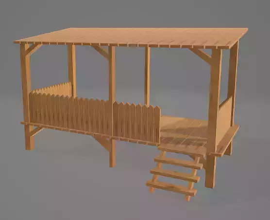 Terrace wooden playhouse