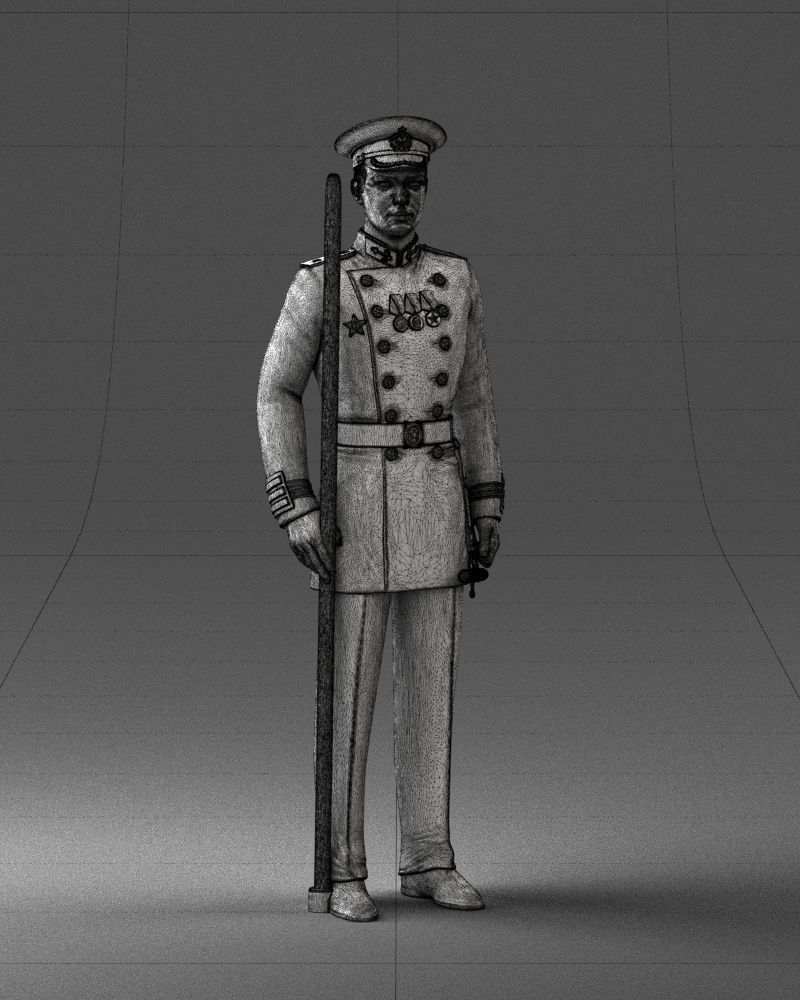 000112 Soviet Naval Officer in Parade Dress 0116 3dp 3D print model_5