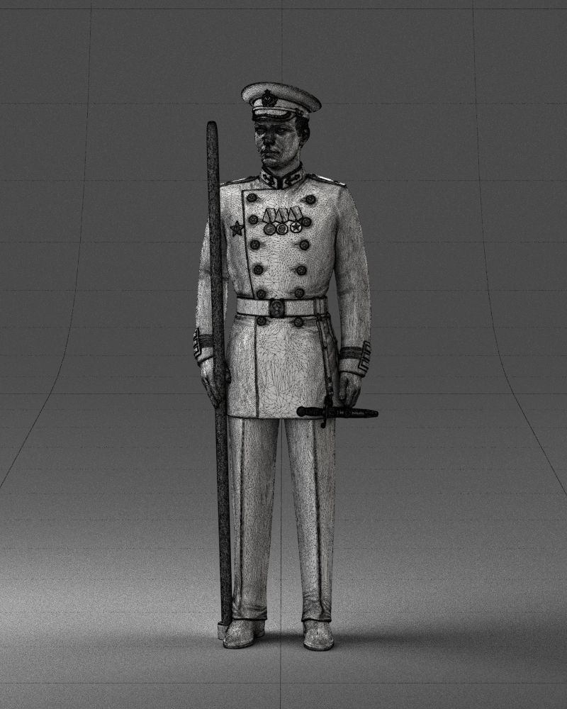 000112 Soviet Naval Officer in Parade Dress 0116 3dp 3D print model_23