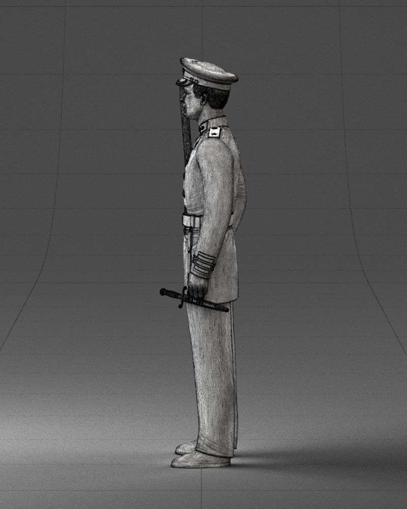 000112 Soviet Naval Officer in Parade Dress 0116 3dp 3D print model_17