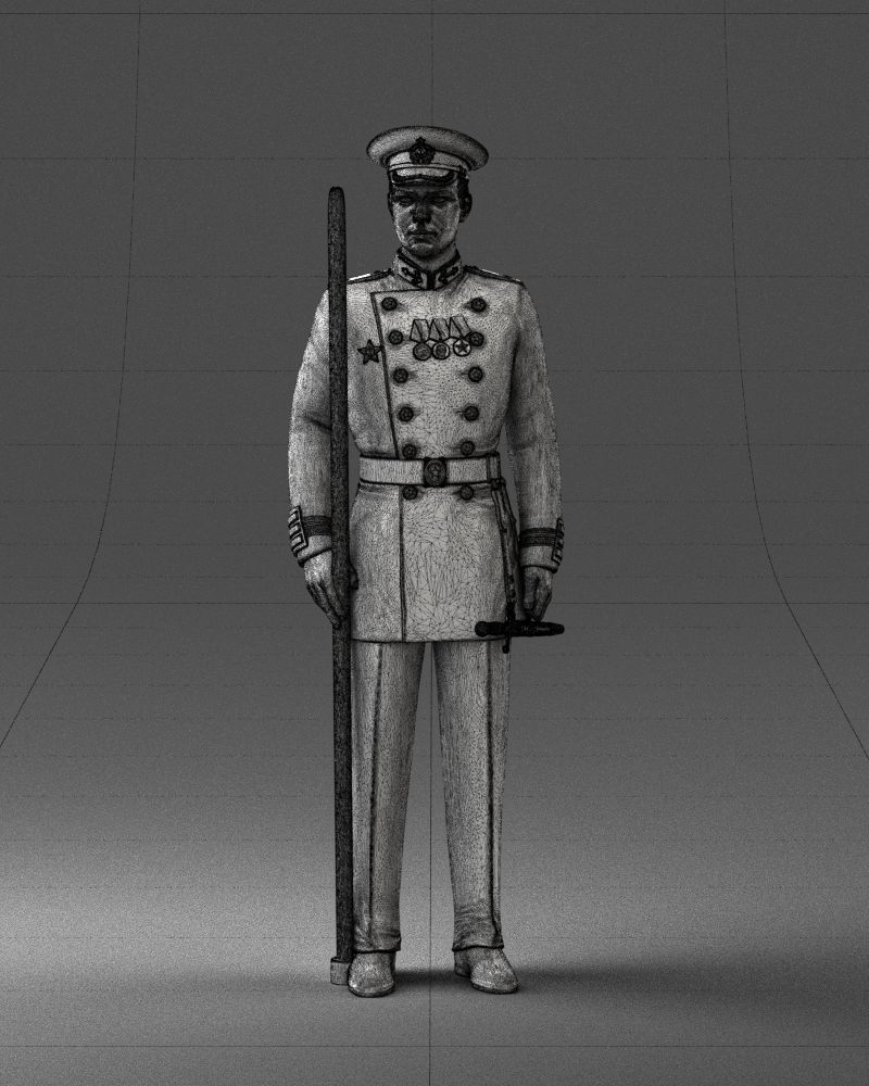 000112 Soviet Naval Officer in Parade Dress 0116 3dp 3D print model_3