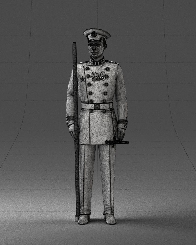 000112 Soviet Naval Officer in Parade Dress 0116 3dp 3D print model_1