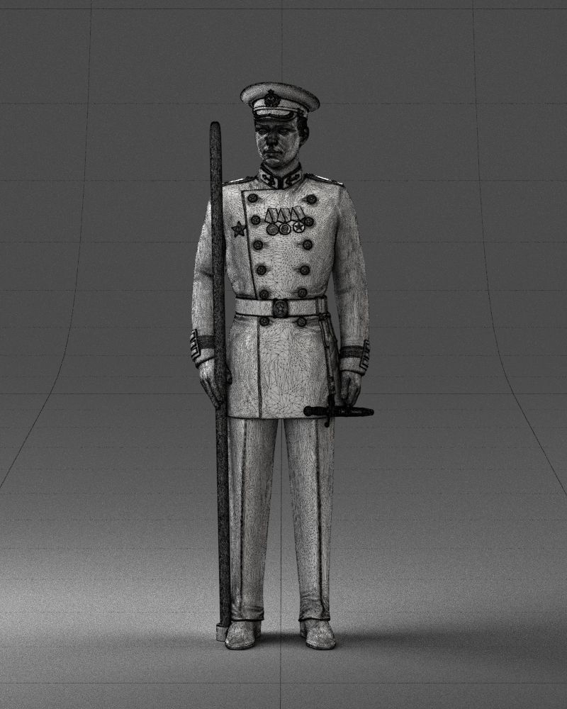 000112 Soviet Naval Officer in Parade Dress 0116 3dp 3D print model_25