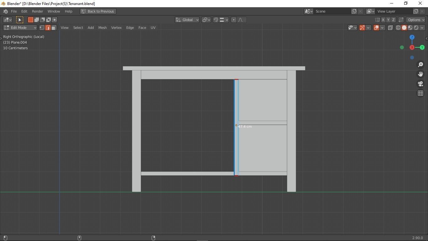 Office desk Low-poly 3D model_6