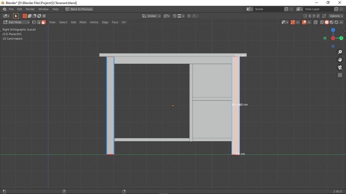 Office desk Low-poly 3D model_7
