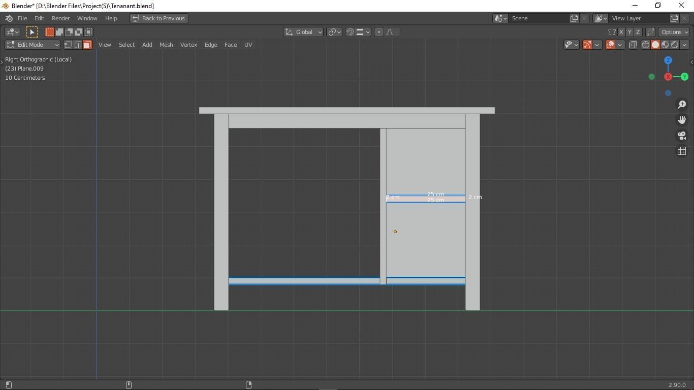 Office desk Low-poly 3D model_5