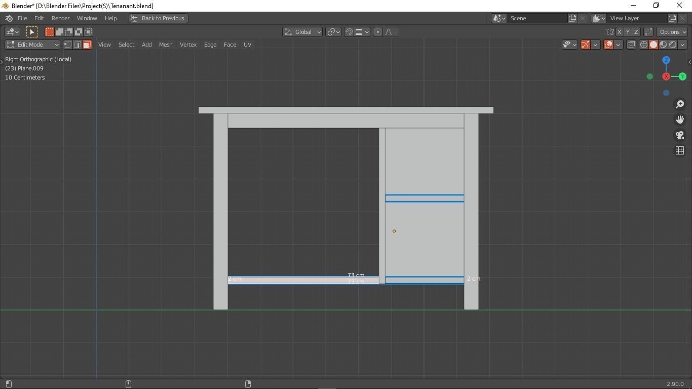 Office desk Low-poly 3D model_4