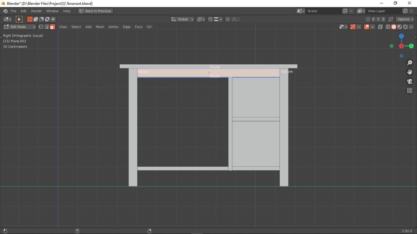 Office desk Low-poly 3D model_3