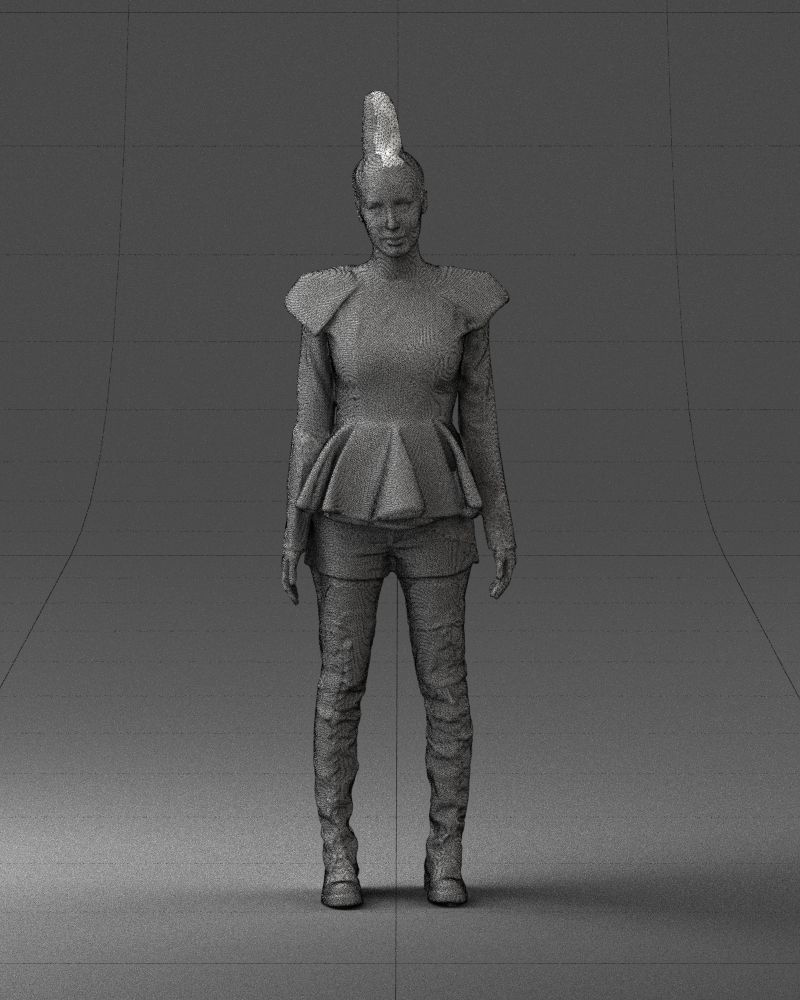 Glamorous brunette in a dress and boots 0223 3D Print Ready 3D print model_5