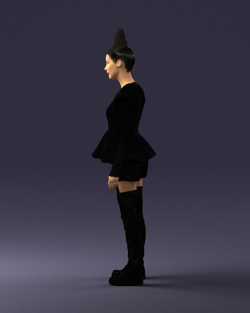Glamorous brunette in a dress and boots 0223 3D Print Ready 3D print model_24