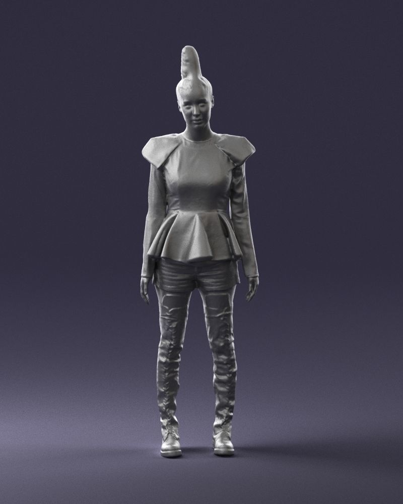 Glamorous brunette in a dress and boots 0223 3D Print Ready 3D print model_4