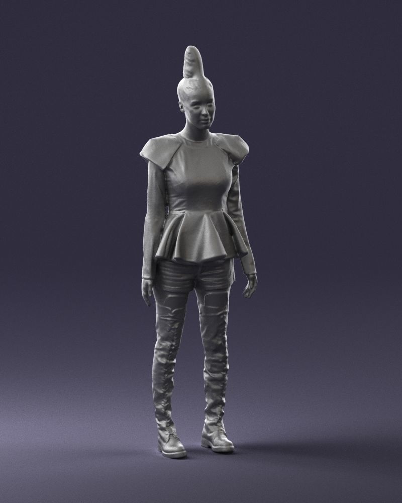 Glamorous brunette in a dress and boots 0223 3D Print Ready 3D print model_7