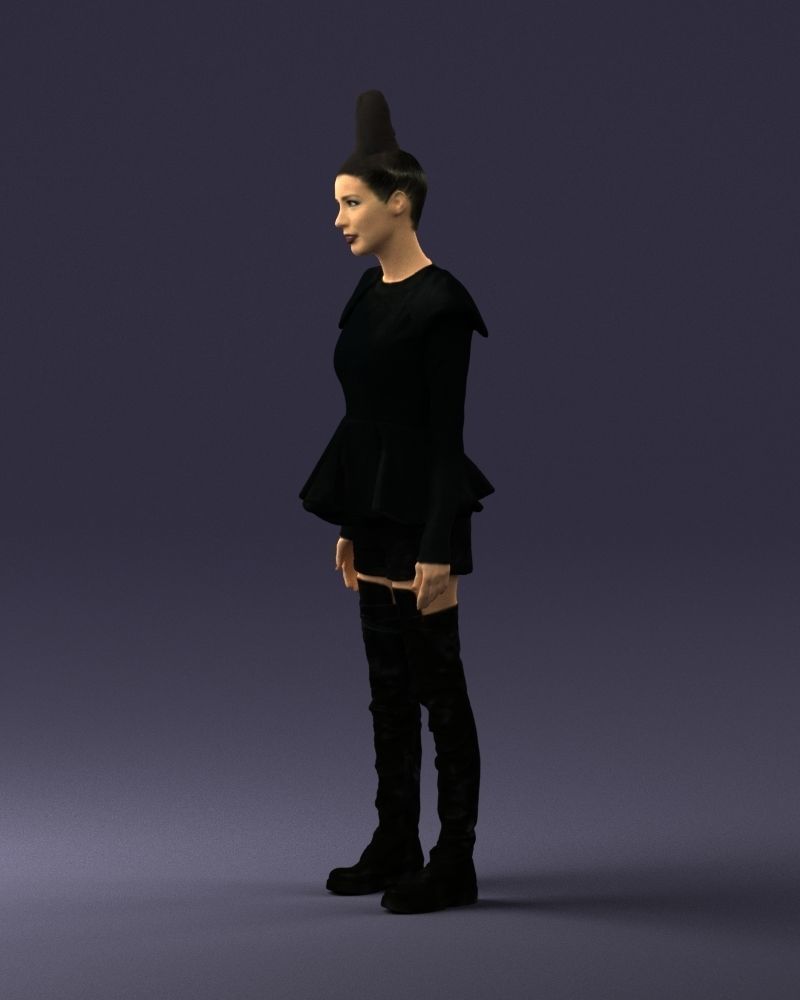 Glamorous brunette in a dress and boots 0223 3D Print Ready 3D print model_27