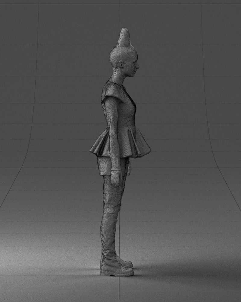 Glamorous brunette in a dress and boots 0223 3D Print Ready 3D print model_14