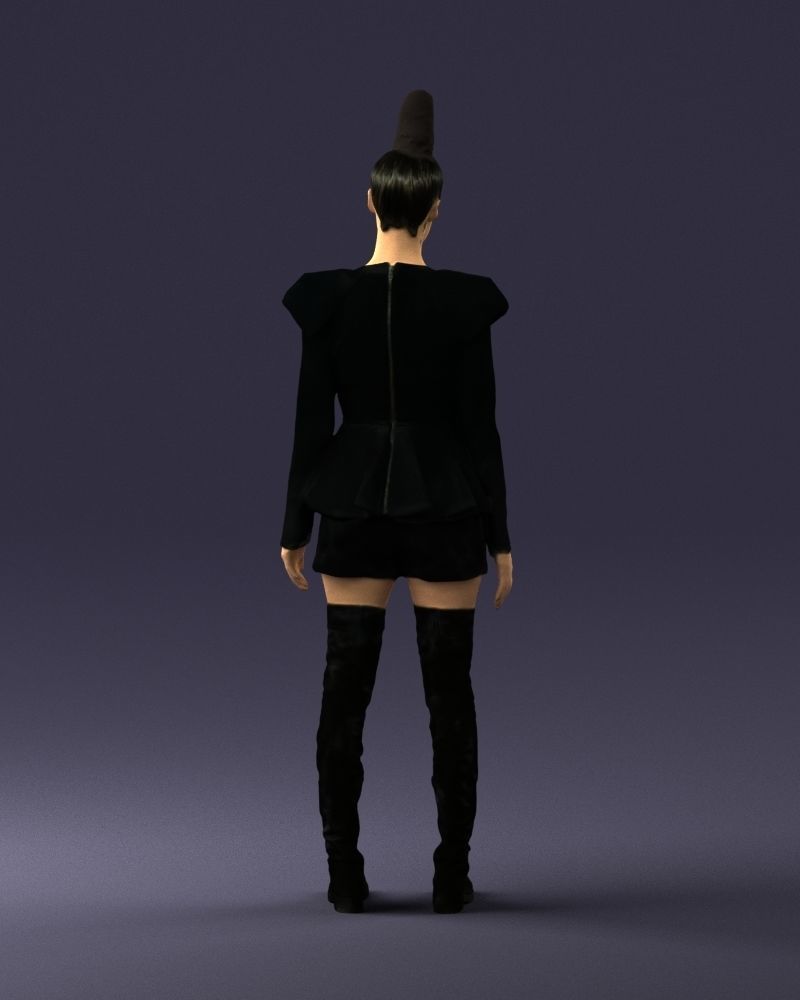 Glamorous brunette in a dress and boots 0223 3D Print Ready 3D print model_18