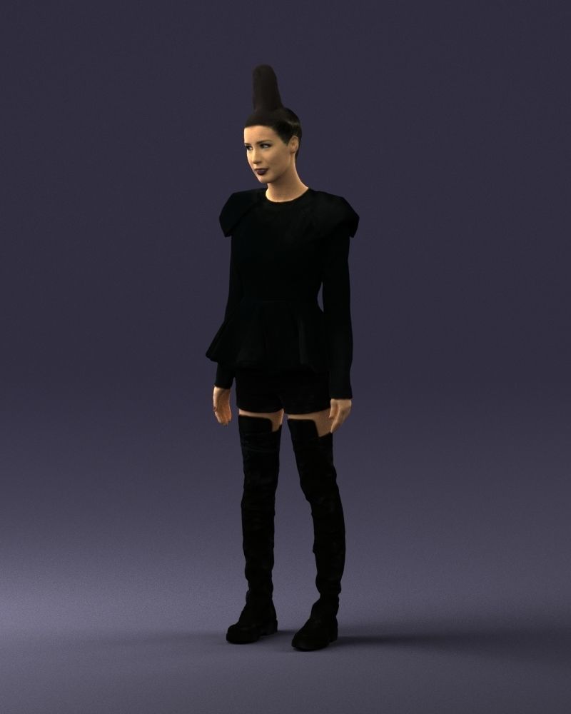 Glamorous brunette in a dress and boots 0223 3D Print Ready 3D print model_30