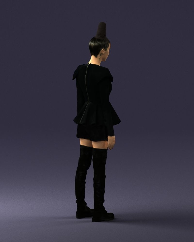 Glamorous brunette in a dress and boots 0223 3D Print Ready 3D print model_15